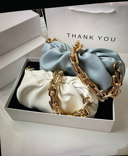 Gold chain shoulder bags
