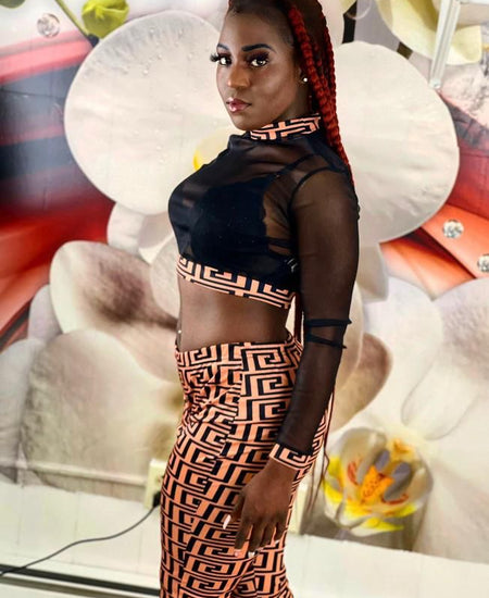 High neck high waist party two pice