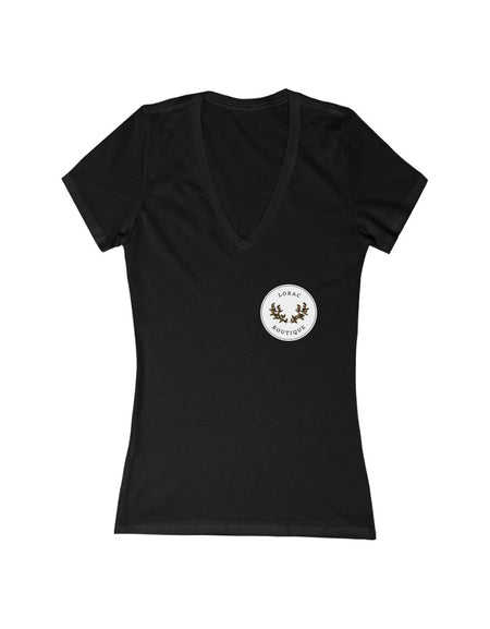 Women's Jersey Short Sleeve Deep V-Neck Tee