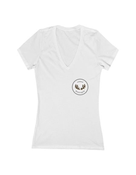 Women's Jersey Short Sleeve Deep V-Neck Tee
